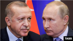 Türkiyə və Rusiya prezidentləri Recep Tayyip Erdoğan (solda) və Vladimir Putin