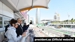 Prezident İlham Əliyev və xanımı Mehriban Əliyeva Formula 1 yarışlarının final oyununda, 2017-ci il