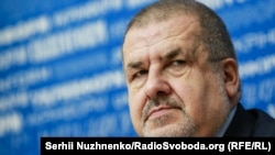Глава Меджлиса крымскотатарского народа Рефат Чубаров на пресс-конференции в Киеве, 30 ноября 2017 года